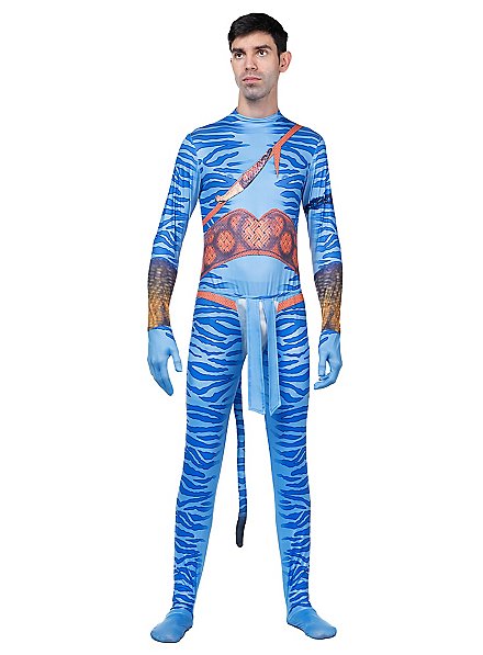 Blue Tribal Warrior Costume for Men 